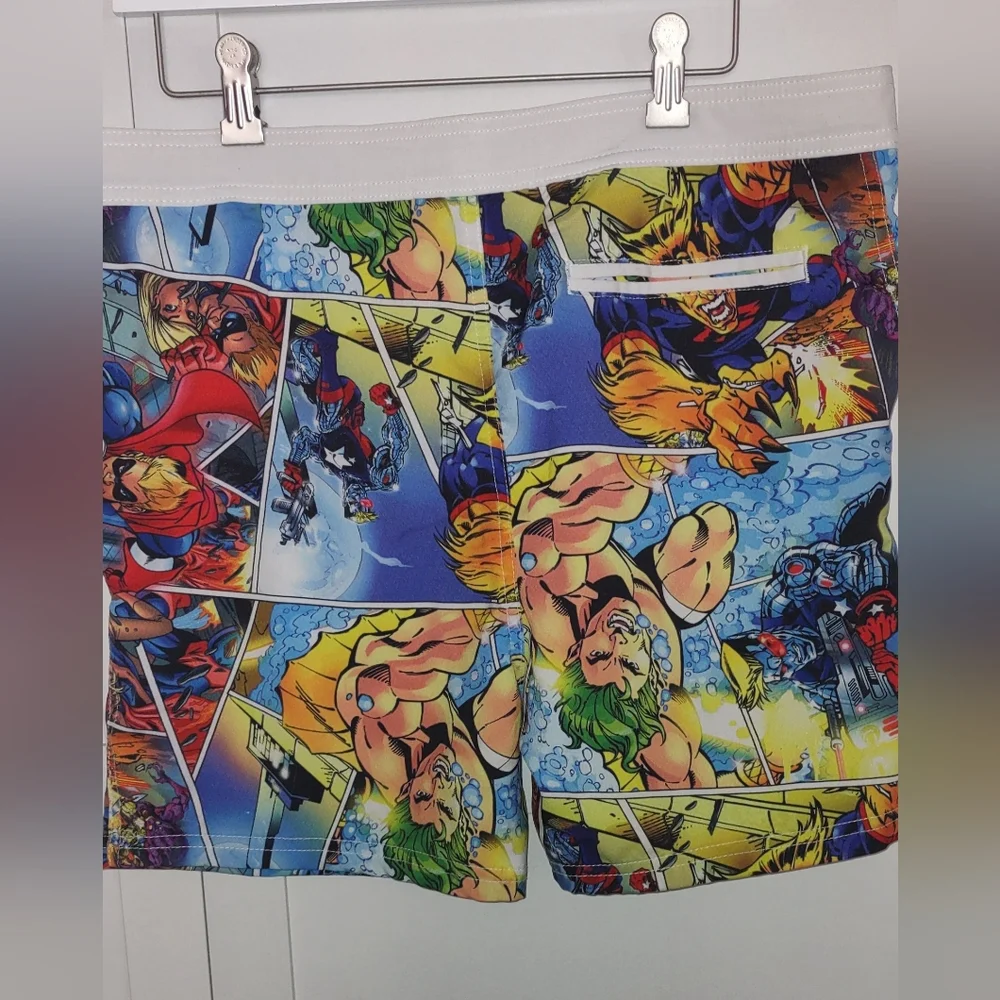 Men's Aussie Bum Super Power Shorts Colorful Fun Pockets Sz M 34-35